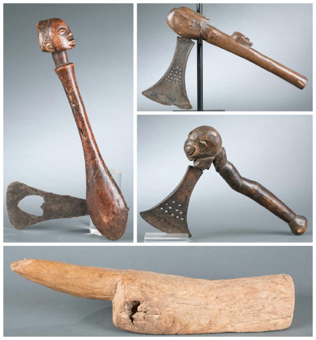 Three figurative Congo style axes. 20th century. (1 of 15)