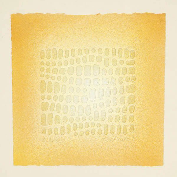 [American Printmakers]. 5 Prints: [American Printmakers]. 5 Prints ++ Paul Maxwell. Untitled. Embossed intaglio. (1926). 11 3/8 x 11 1/4 inches. 6/250. Pencil signed and numbered. Matted and framed. Sight condition very good. ++ Hilda