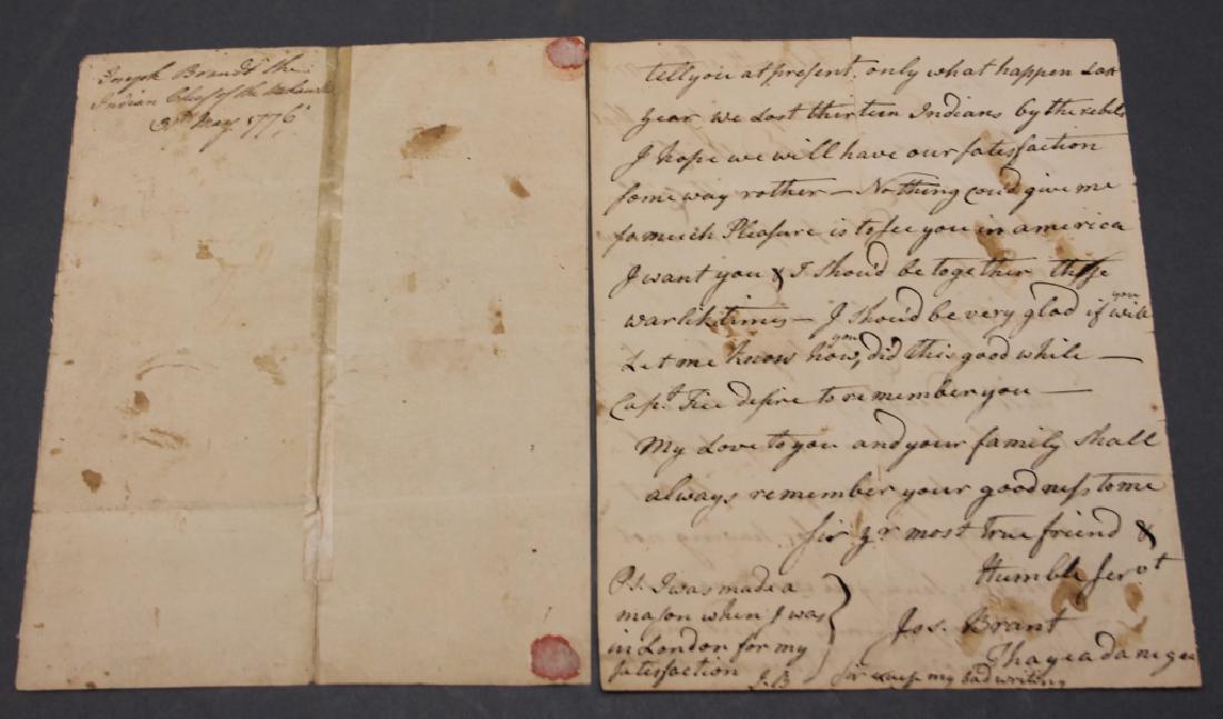 Joseph Brant. ALS. Revolutionary War. May 31, 1776 (1 of 4)
