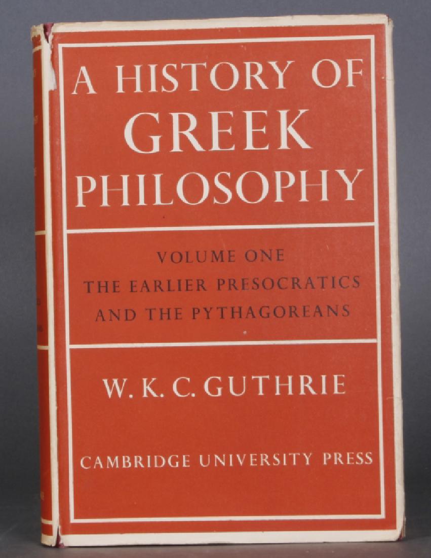 Guthrie. A HISTORY OF GREEK PHILOSOPHY. 6 Vols. (1 of 6)