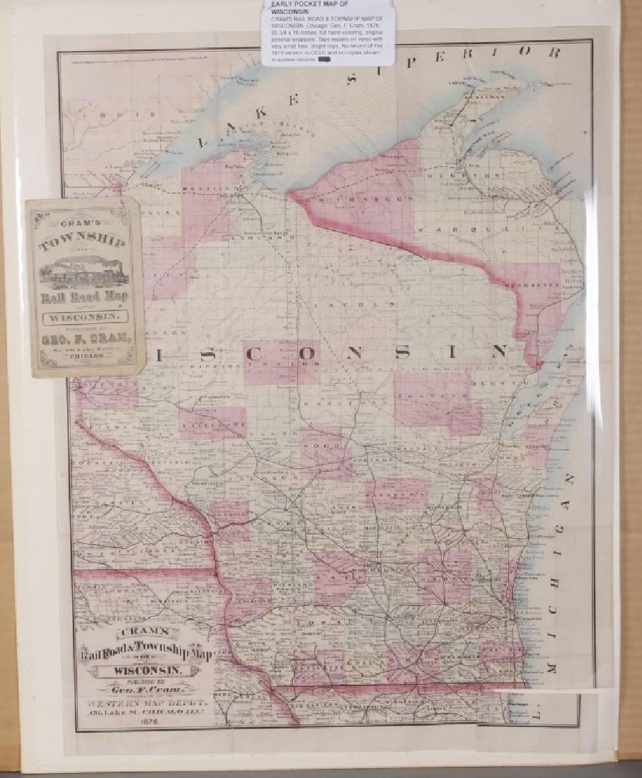 Cram's Rail Road & Township Map of Wisconsin. 1876 (1 of 3)