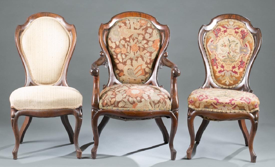7 Victorian laminated Belter / Meeks style chairs. (1 of 9)