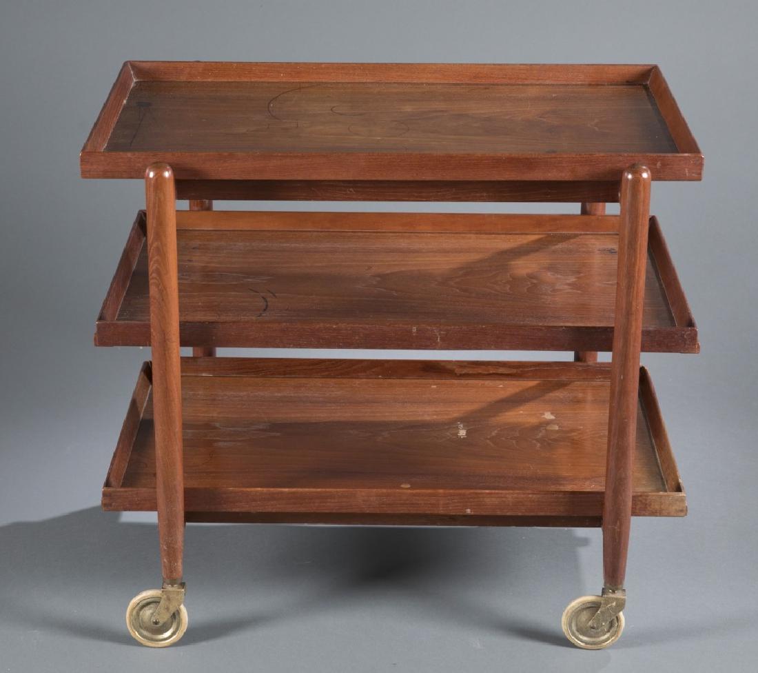 Danish mid-century modern tea/bar cart, 3 tiers. (1 of 3)