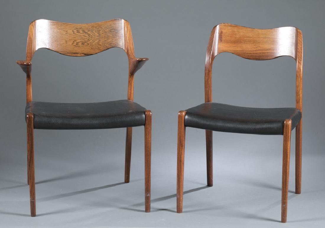 Niels Otto Moller, 8 rosewood dining chairs. (1 of 7)