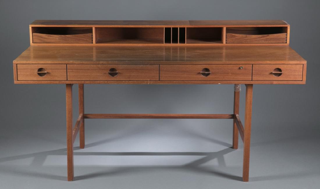 Peter Lovid Nielsen teak flip-top partner’s desk. (1 of 5)