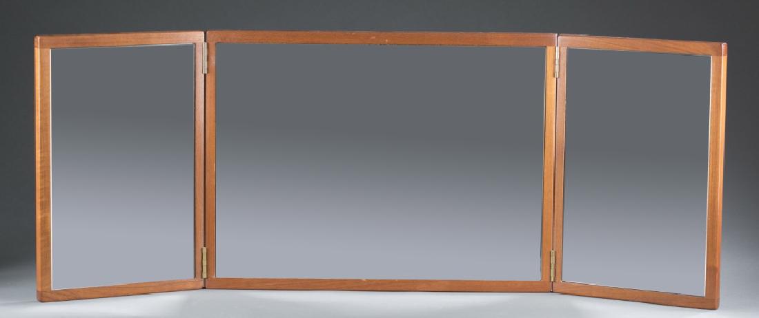 Mid Century Modern folding teak vanity mirror. (1 of 2)