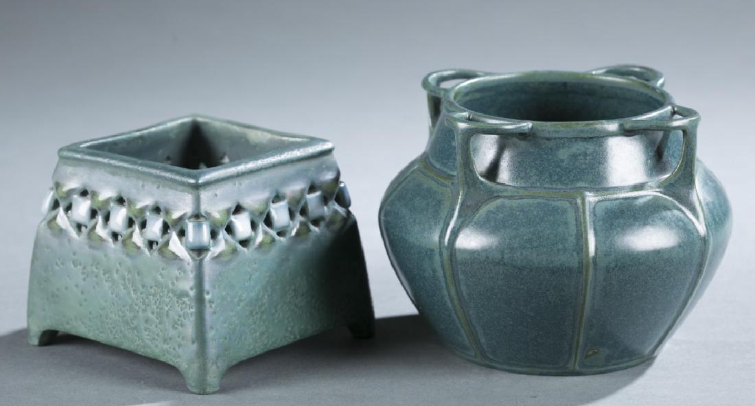 2 Bohemian art pottery vases, c.1900. (1 of 5)