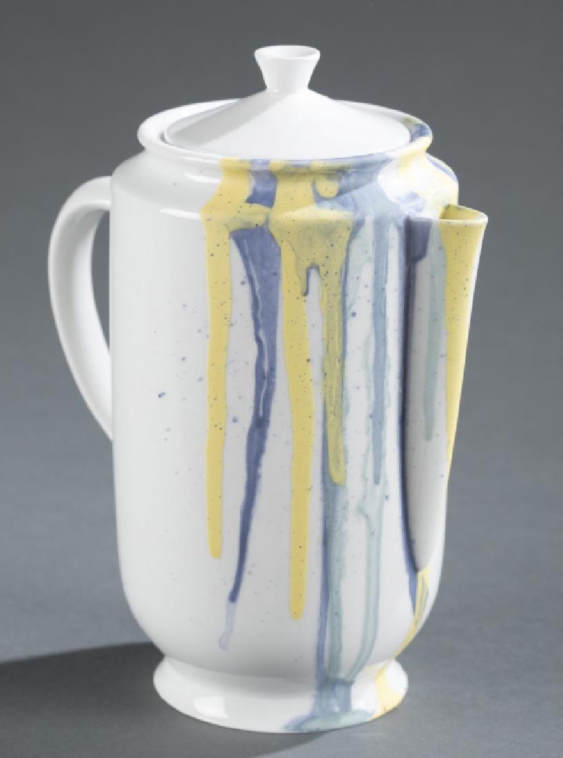 Hand painted coffee pot by Helen Frankenthaler. (1 of 6)