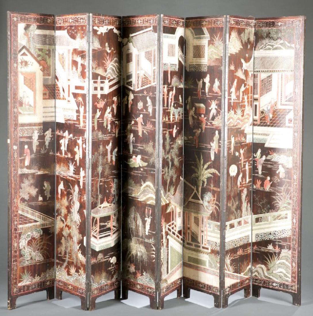 Chinese 8 Panel Coromandel Lacquer Screen.