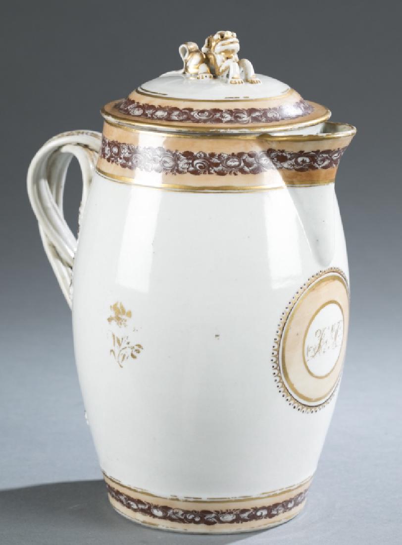 Chinese Export porcelain lidded cider pitcher. (1 of 3)