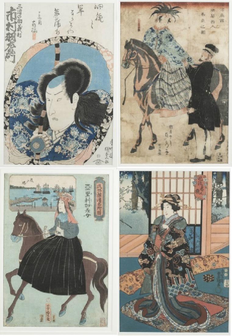 4 Japanese woodblock prints, Utagawa school. (1 of 11)