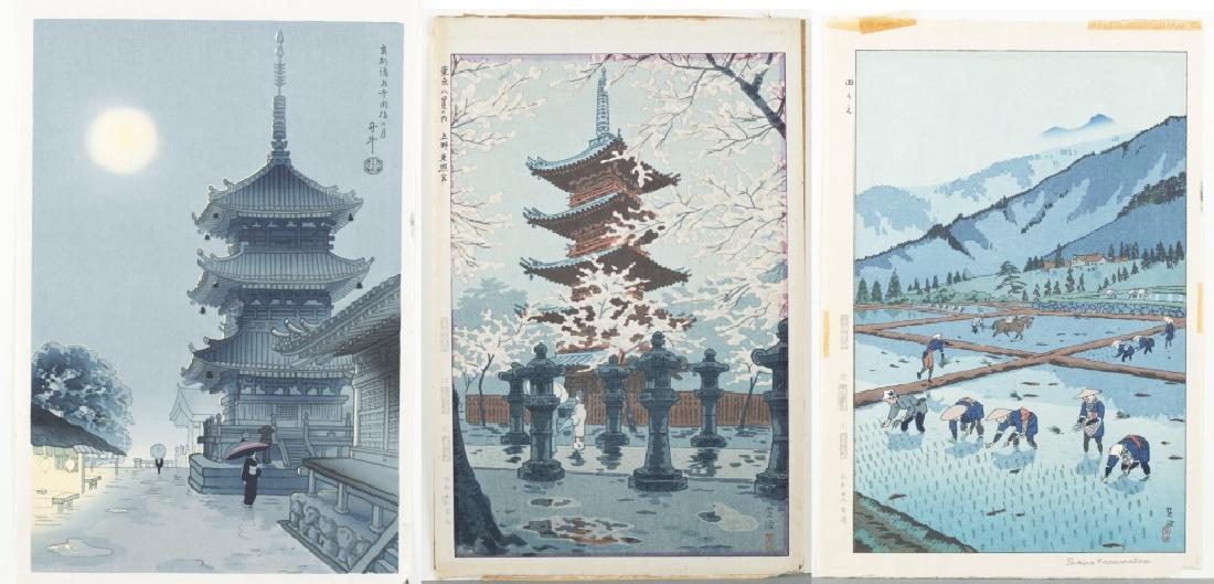 3 Japanese woodblock prints. (1 of 10)