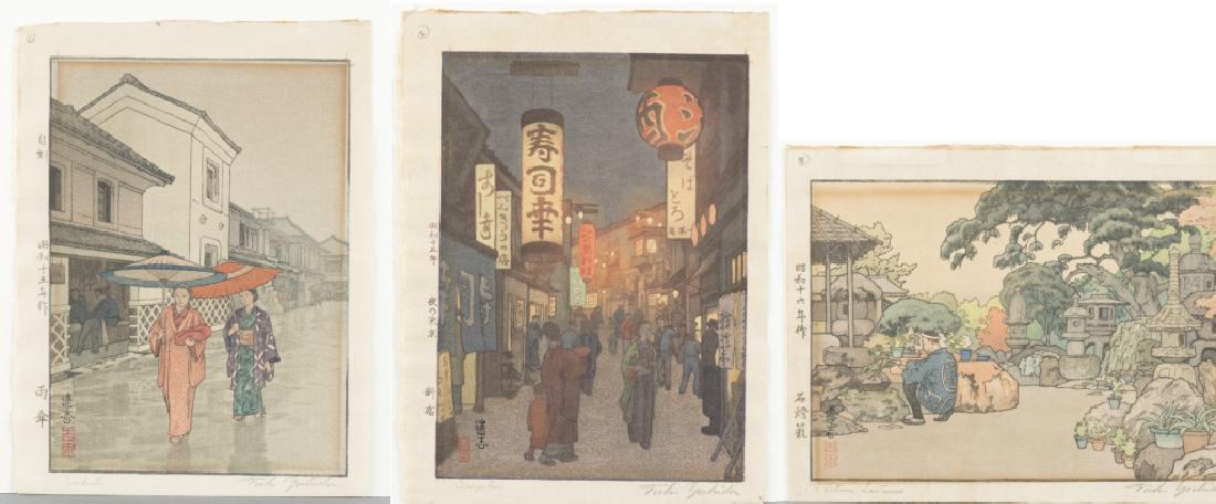 3 Japanese woodblock prints, Toshi Yoshida. (1 of 11)