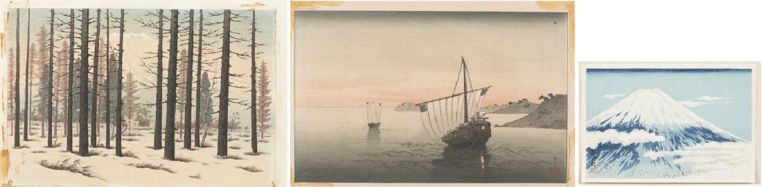 3 Modern Japanese woodblock prints. (1 of 11)