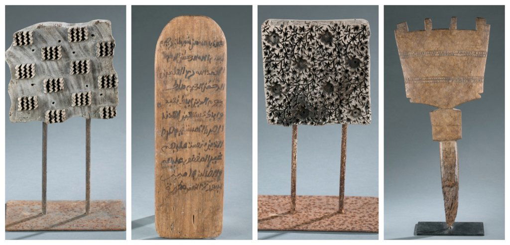 4 African wood print blocks, staff & prayer board. (1 of 10)