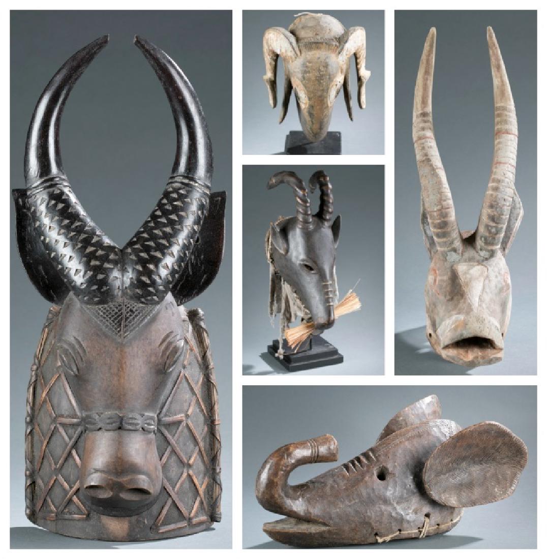 5 African animal masks. 20th century. (1 of 20)
