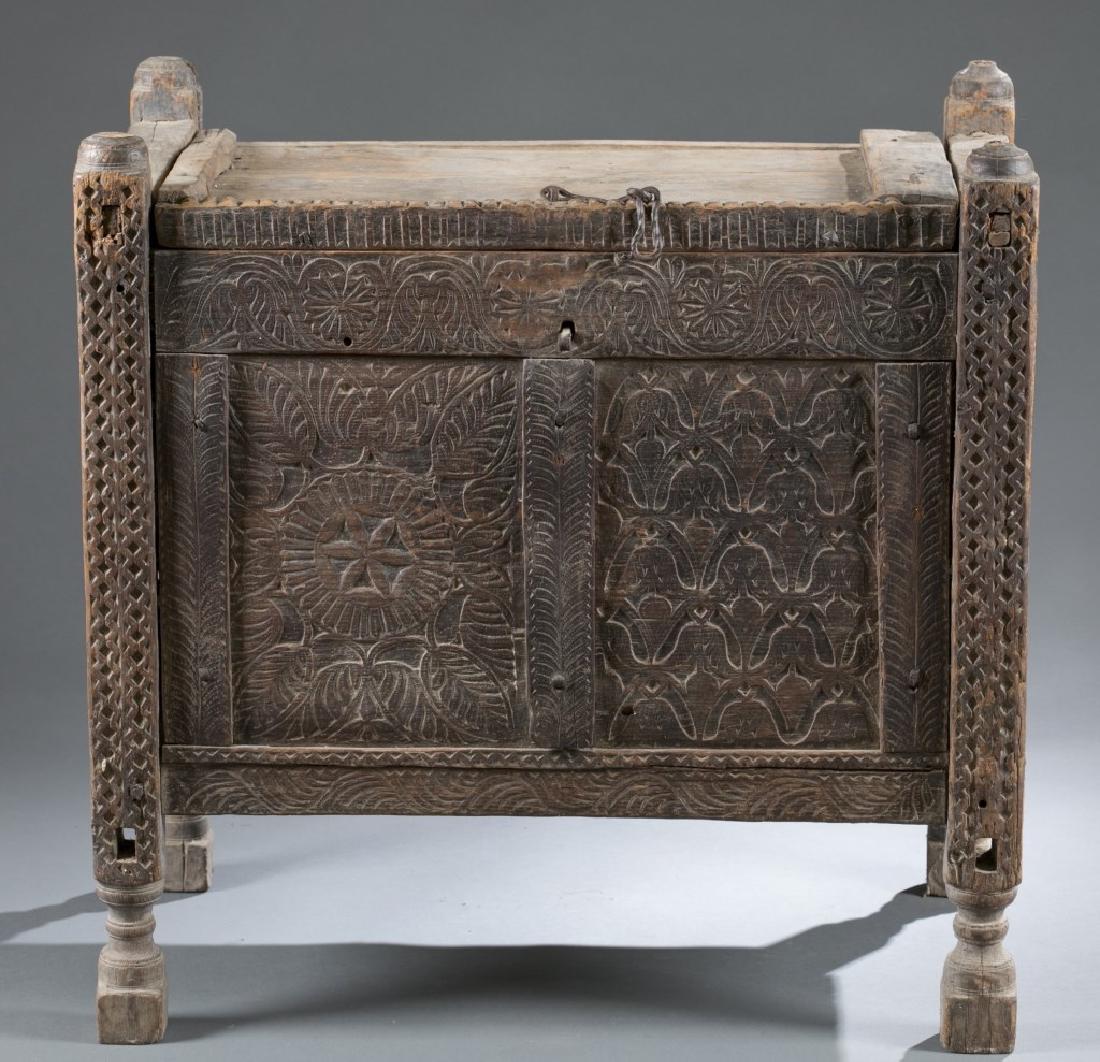 Afghanistand incised carved chest. 20th cen. (1 of 4)