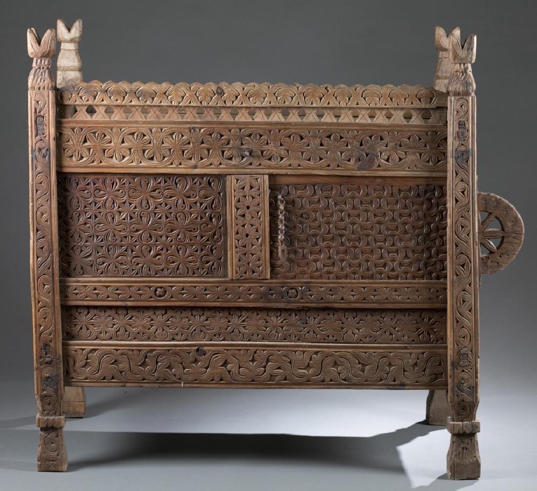 Afghanistan carved wooden chest. 20th century. (1 of 6)