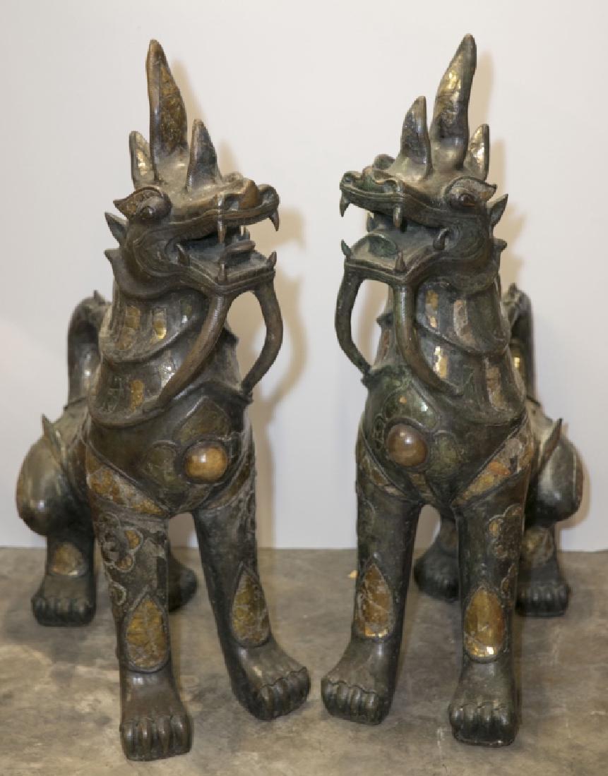 Pair of Chinese bronze temple guards. (1 of 4)