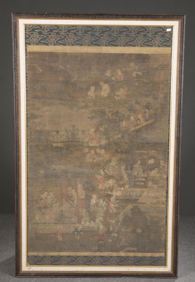 Pair of Chinese paintings on silk. (1 of 9)