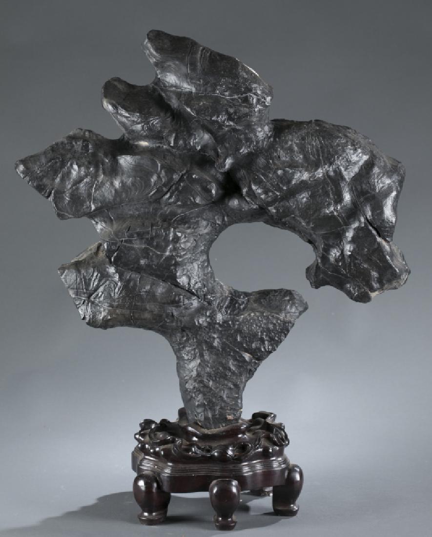 A Chinese Lingbi Scholar's rock. (1 of 4)