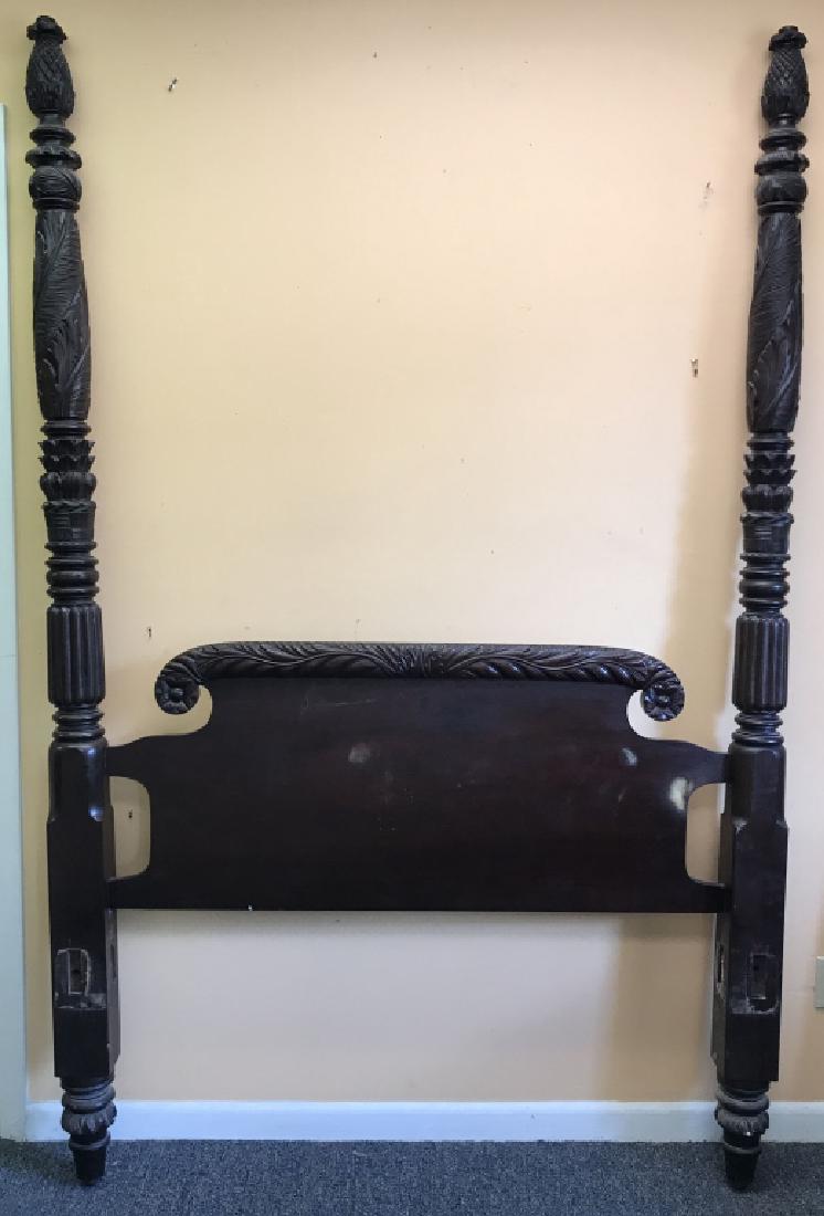 Southern Mahogany 4 Poster Carved Bed, Pineapple (1 of 7)