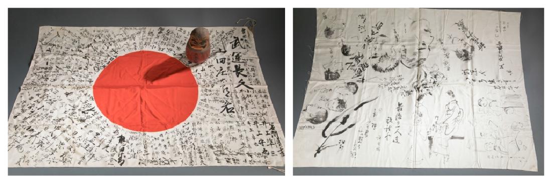 2 Japanese Yosegaki flags and a Daruma. (1 of 10)