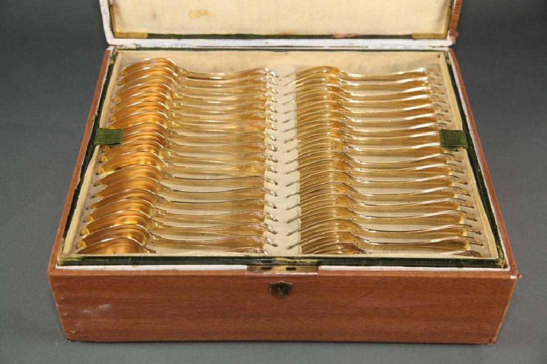 99 piece service, French Sterling gilt flatware. (1 of 4)