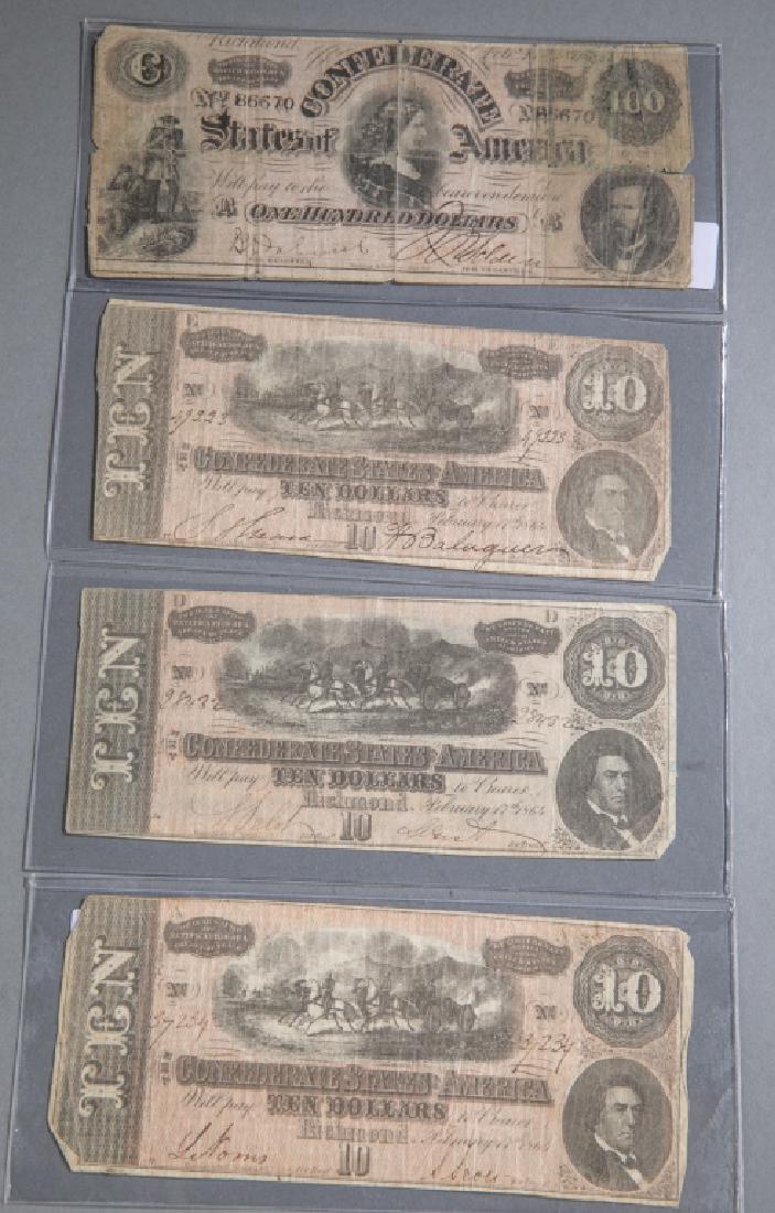 Confederate States of America Bank Notes, 1864. (1 of 6)