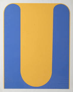 Takesada Matsutani, Propagation Yellow, 1971: Silkscreen in blue and yellow, Takesada Matsutani, (Japanese) 1937- ; "Propagation Yellow," 1971, 27 1/4 x 22 1/4 inches, full margins, signed, dated, and numbered 8/40 in lower margin in pencil by th