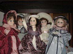 6 Beautifully dressed Effanbee Dolls: 6 Beautifully dressed Effanbee Dolls, including a 15'' Grace, from the Grand Dame collection. This is a live auction at our physical auction gallery, that you may bid against floor bidders at eBayLive