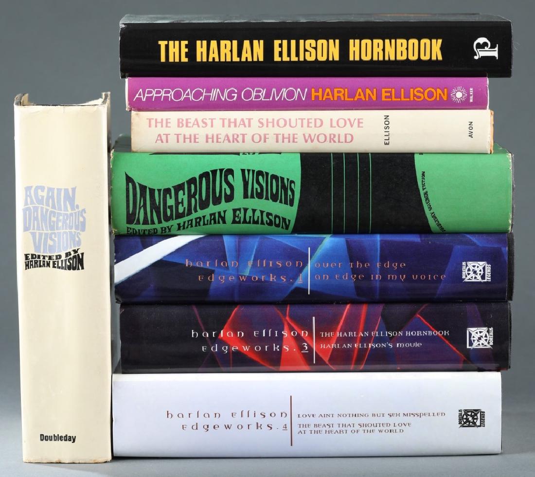 8 hardbacks by Harlan Ellison.: ++ Again, Dangerous Visions, 1975. ++ The Beast that Shouted Love at the Heart of the World, 1970. ++ Approaching Oblivion, Road Signs on the Treadmill Toward Tomorrow, 1974. ++ Dangerous Visions, 196