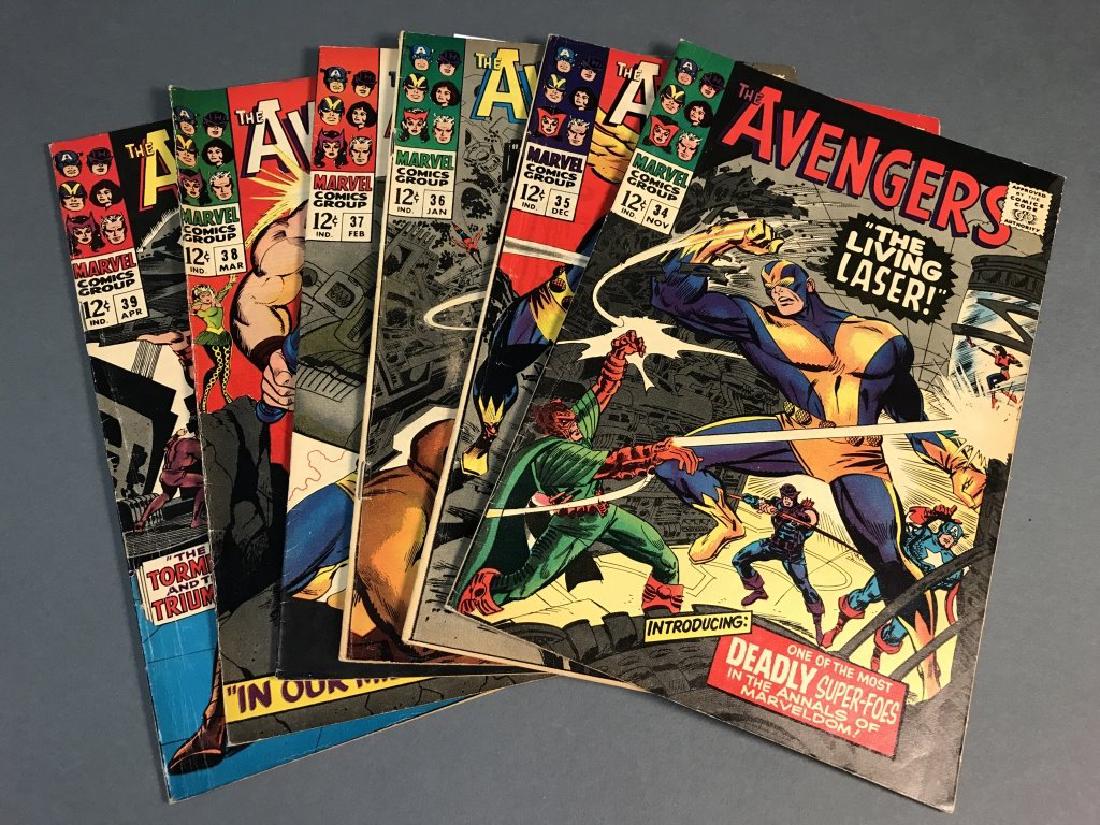 6 issues of Avengers comic books, 1966-1967. (1 of 1)