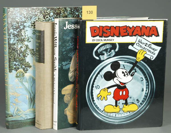 [REFERENCE]. 4 Titles. Vp:vp. 4to. Hardcover, f: [REFERENCE]. 4 Titles. Vp:vp. 4to. Hardcover, first three in dj. Very good or better. Illustrated. ++ Cecil Munsey. Disneyana. (1974). ++ Coy Ludwig. Maxfield Parrish. (1975). ++ S. Michael Schnessel.