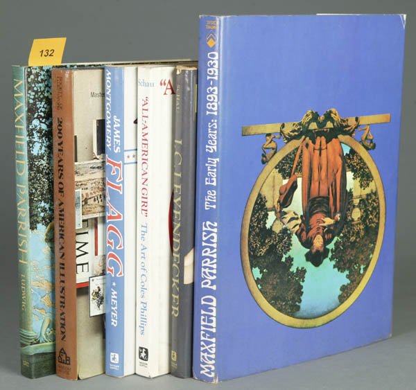 [REFERENCE]. 6 Titles, all but first two listed: [REFERENCE]. 6 Titles, all but first two listed are 1st editions. Vp:vp. 4to/Folio. Very good or better in dj. Illustrated. ++ Paul Skeeters. Maxfield Parrish: The Early Years 1893-1930. Reprint, afte