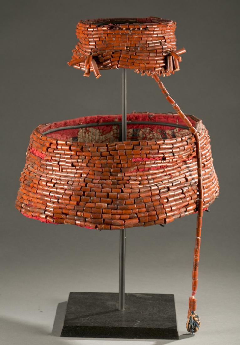 2 coral beaded Benin necklaces, 19th / 20th c. (1 of 5)