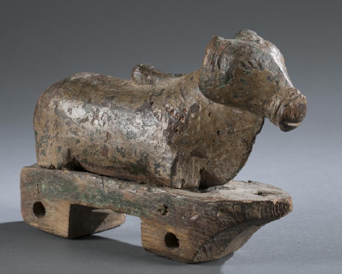 Teak wooden horse pull toy from India. (1 of 3)