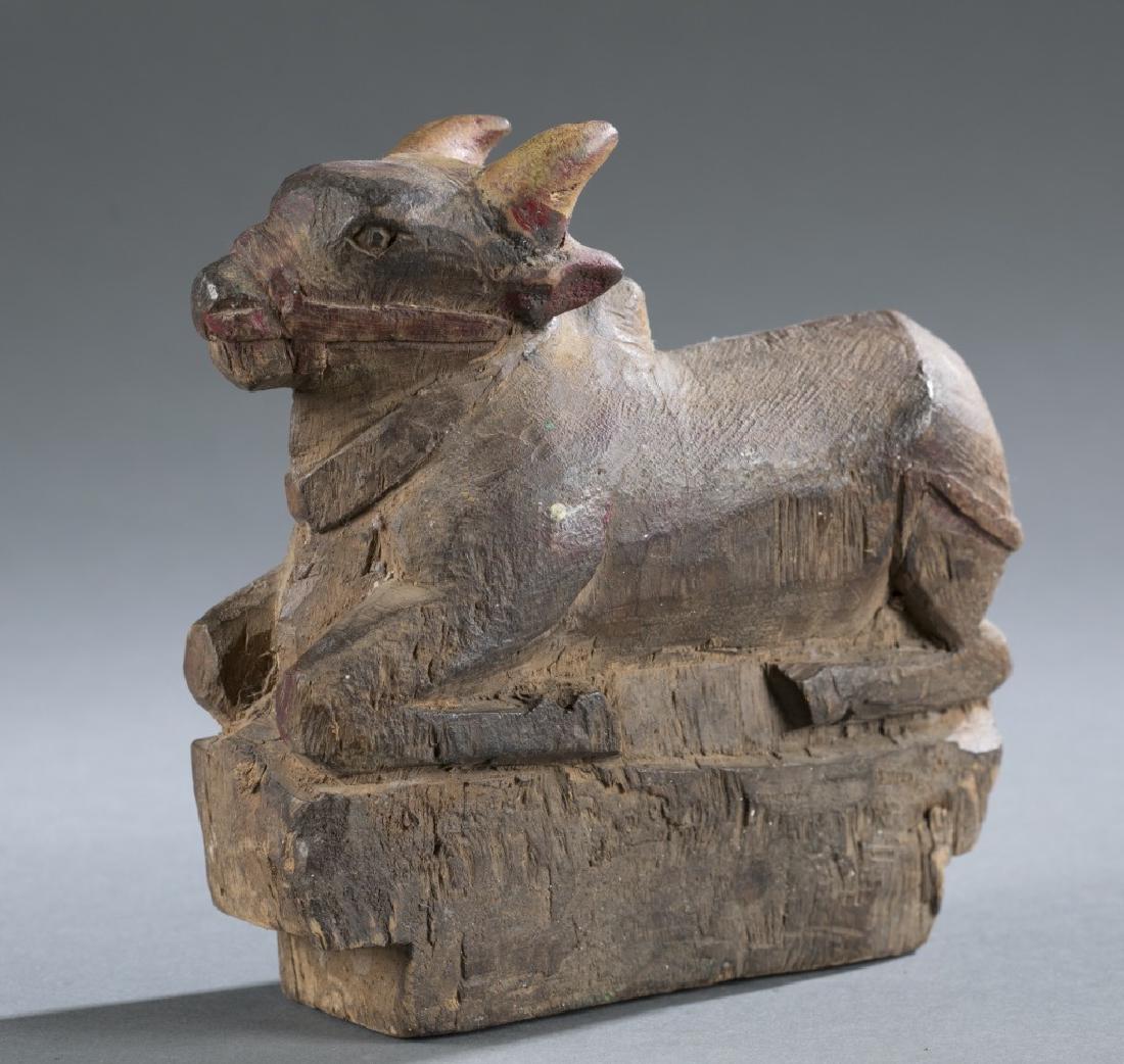 Carved wooden statue of a Buddha Bull. (1 of 4)