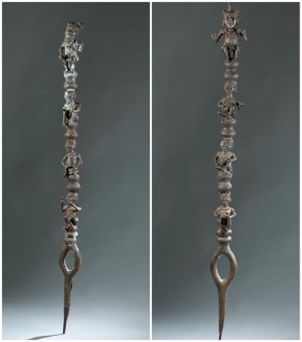 2 brass Cameroon style staffs. (1 of 13)