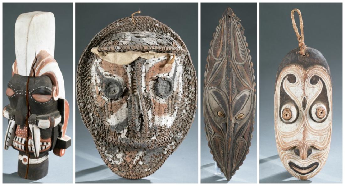 4 Sepik River style masks. c.20th century. (1 of 8)
