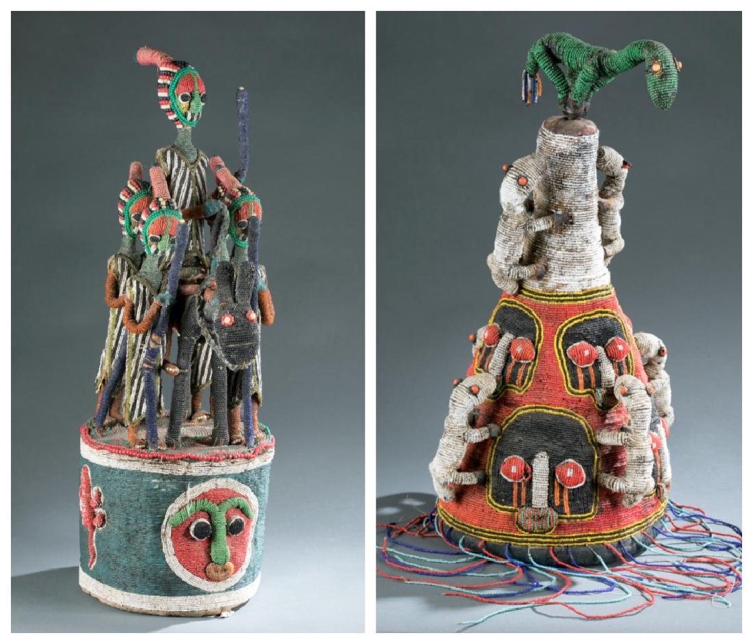 2 Yoruba style beaded objects. c.20th century. (1 of 10)
