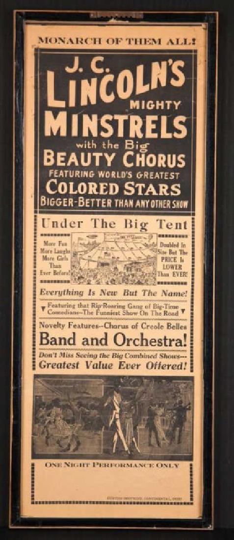 2 posters: Minstrel shows, incl J. C. Lincoln's. (1 of 2)