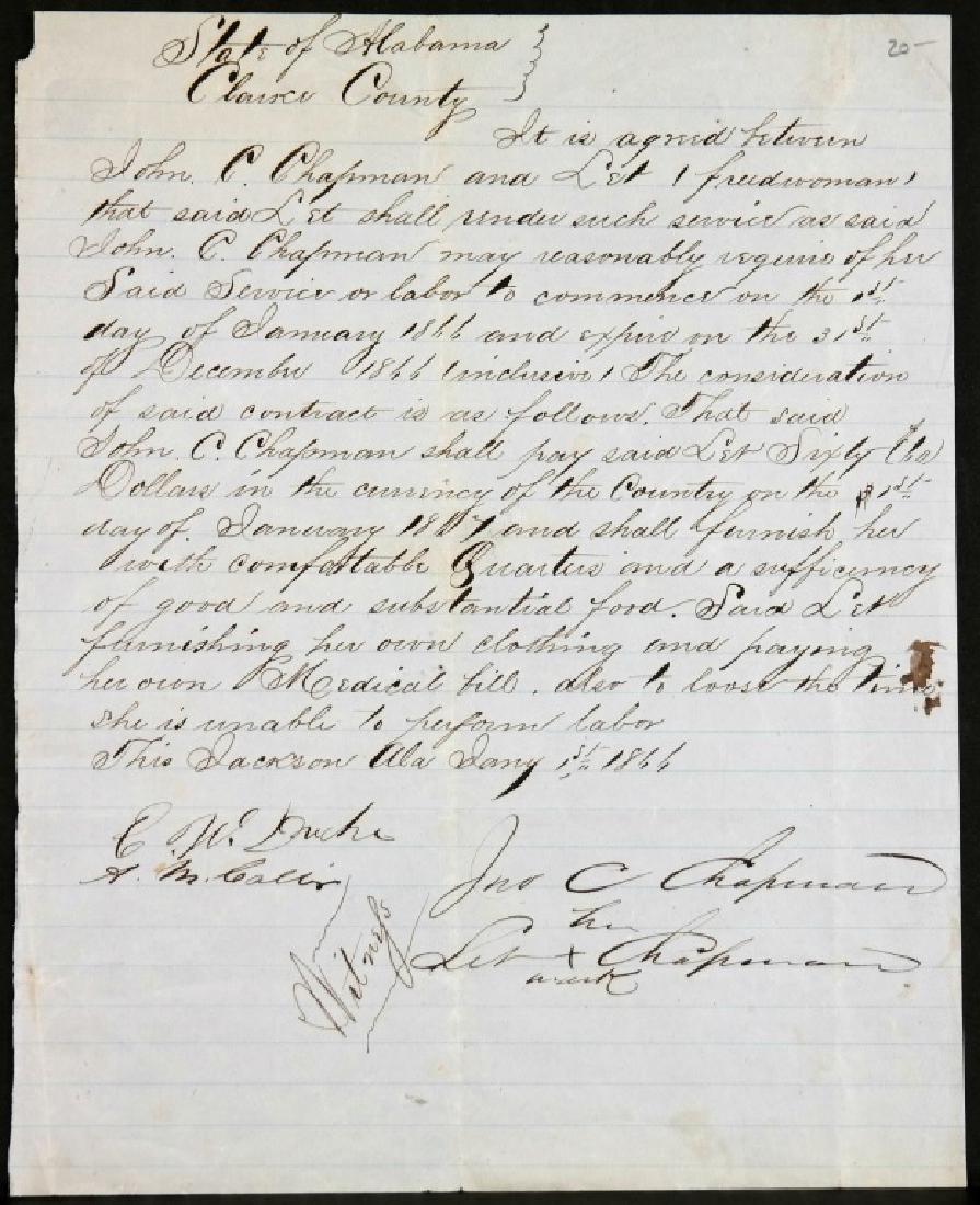 2 slavery/servitude contracts, 1812, 1866. (1 of 2)