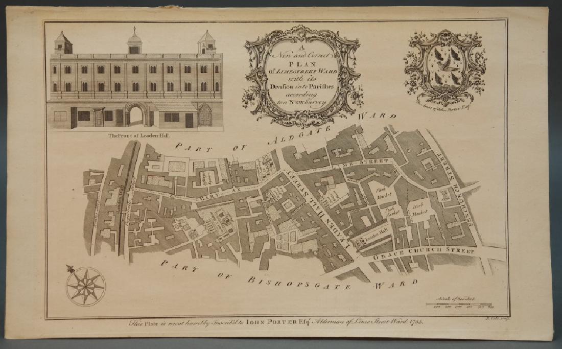 7 maps by Benjamin Cole: London parishes, wards. (1 of 7)