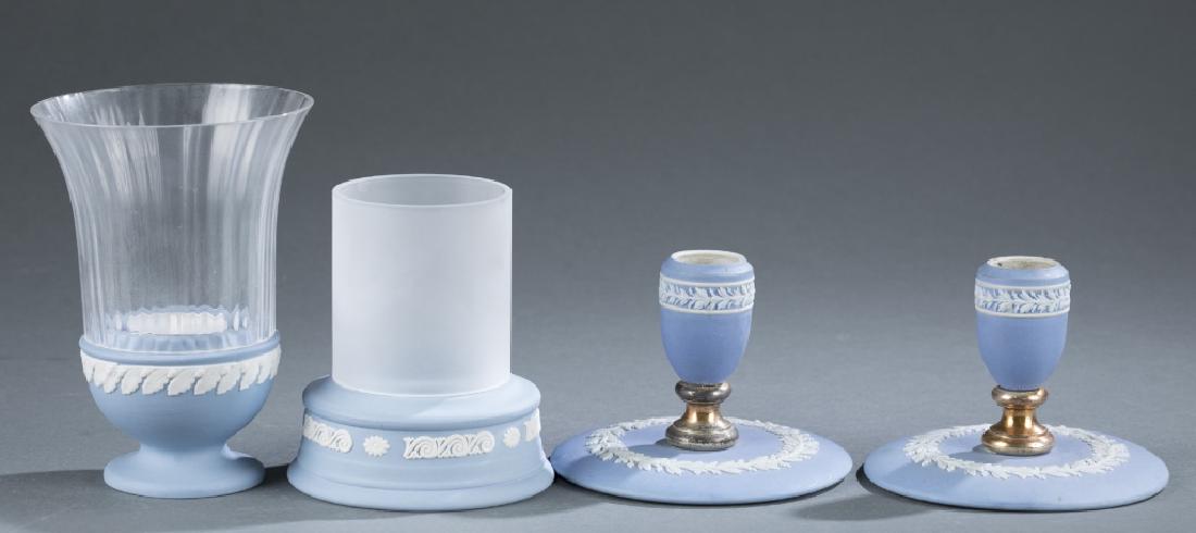 4 Wedgwood jasperware candle holders. 19th and 20t (1 of 9)