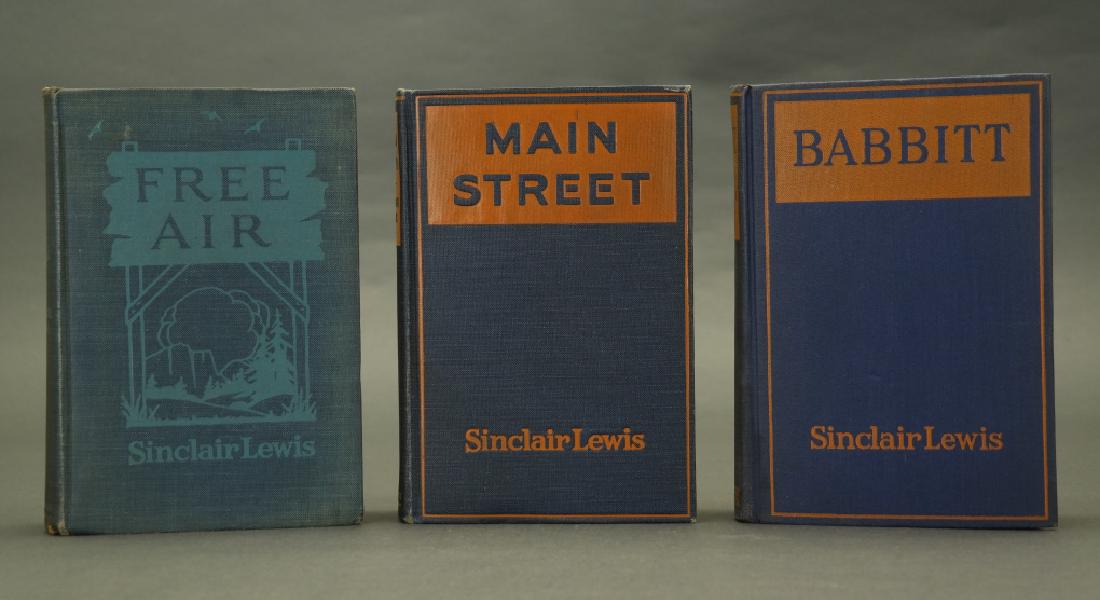 3 Sinclair Lewis firsts incl Free Air, Babbitt. (1 of 8)
