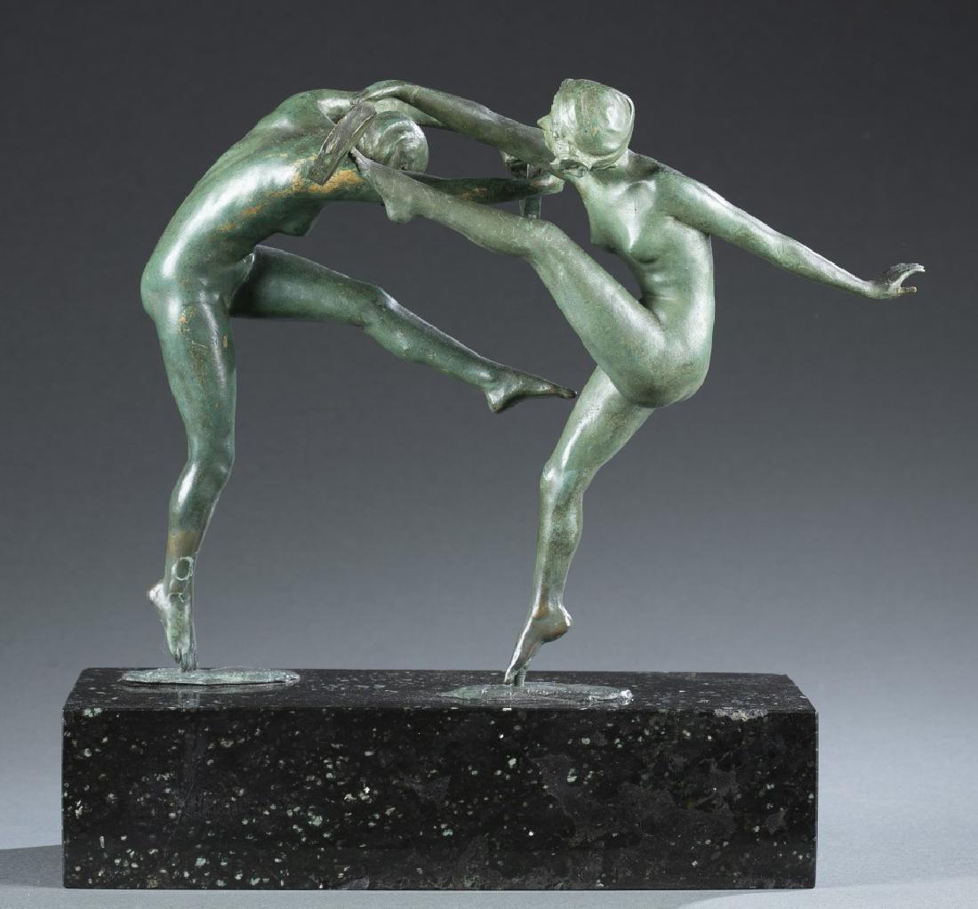 Valsuani Foundry bronze sculpture on marble base. (1 of 7)