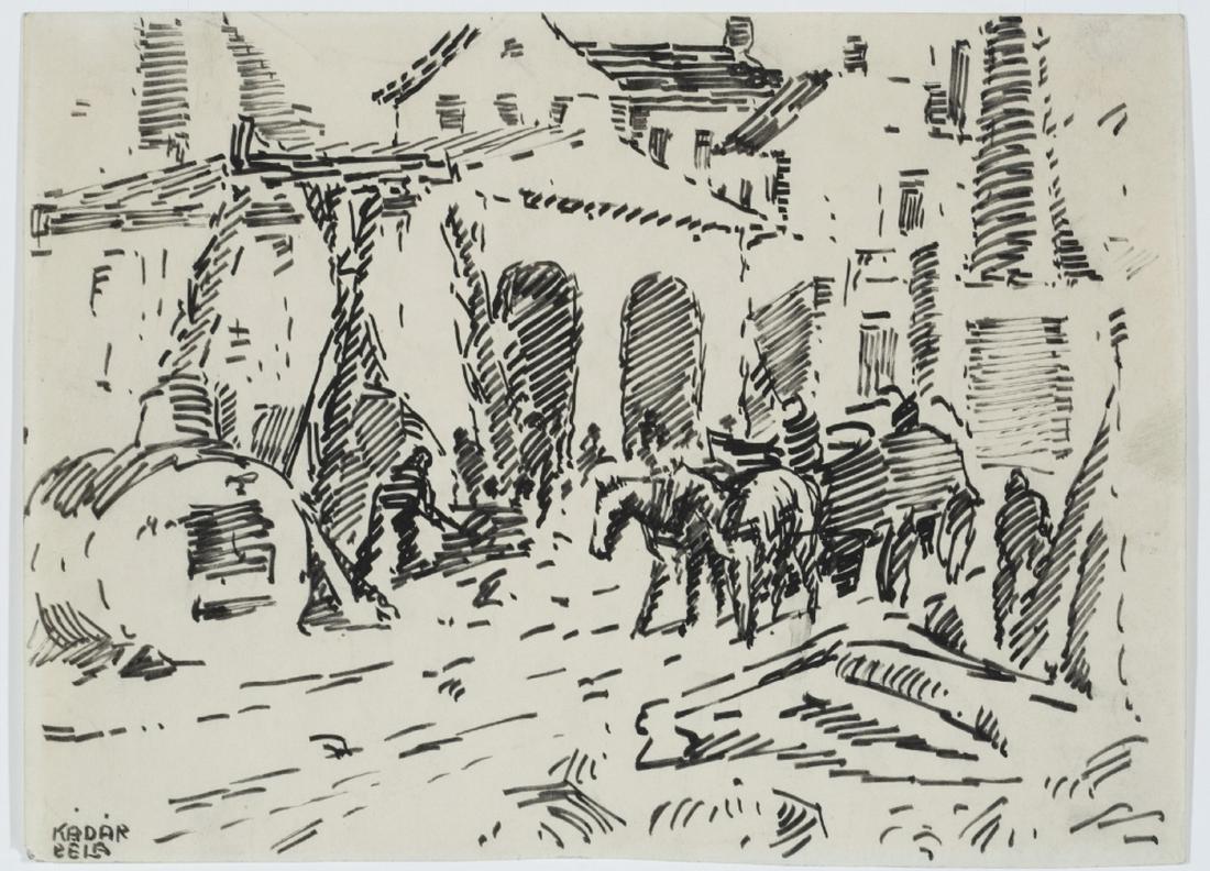 Béla Kádár. Untitled. Ink drawing. (1 of 4)