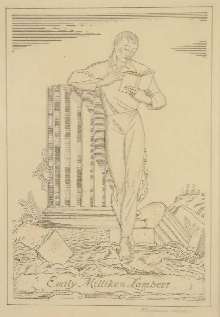 Rockwell Kent. Emily Milliken Lambert Book Plate. (1 of 2)