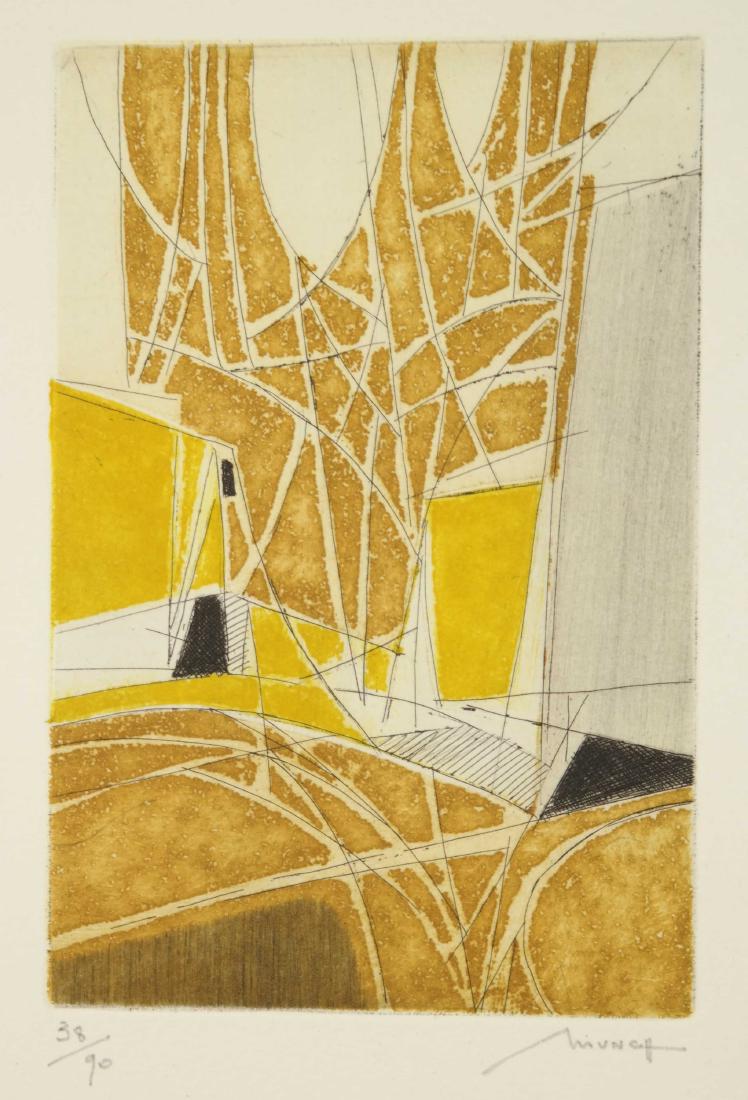 Bernard Munch. 3 colored, embossed etchings. (1 of 9)